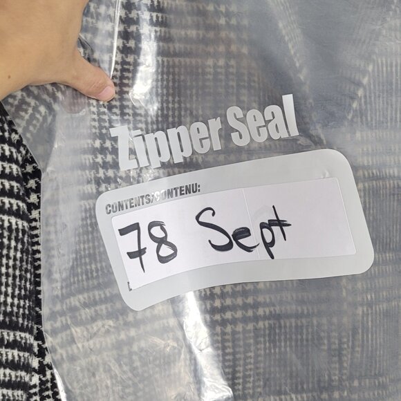 ⭐️ Ambiance Outerwear Black White Houndstooth Wool Blend Button Jacket Classic - Picture 11 of 11